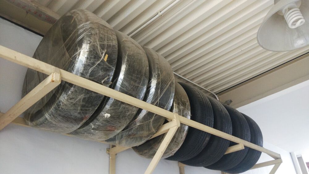 Garage racks for tires